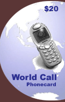 World Call Phonecard $20 - International Calling Cards