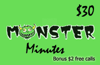 Monster Minutes $30 - International Calling Cards