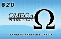 Omega Phone Card $20 - International Calling Cards