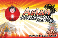 Asian Connection $50 - International Calling Cards