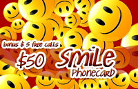 Smile Phone Card $50 - International Calling Cards