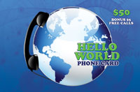 Hello World Phone Card $50 - International Calling Cards