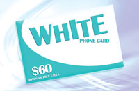 White Phone Card $60 - International Calling Cards